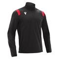 Gange 1/4 Zip Top BLK/RED XL Teknisk treningsgenser - Unisex